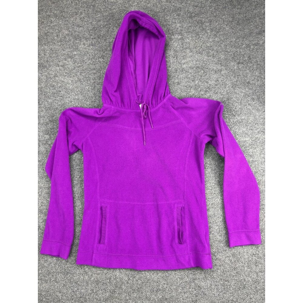 Columbia Fleece Hoodie Sweater Womens Small Purple‎ Pullover Kangaroo Pocket